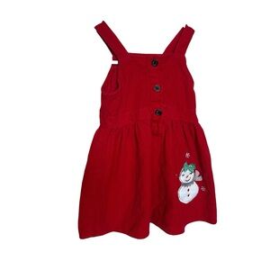 Young Hearts Red Snowman Dress 3T